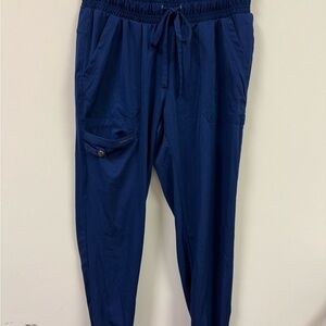 Healing Hands Blue Cargo Pants Scrub Pants w/ Elastic Waist